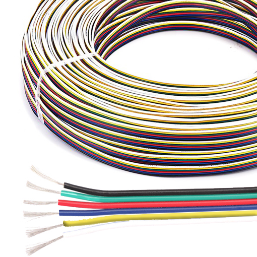 6-Pin 20/22AWG Power Wire Extension Cable 3.28ft/1m For RGB+CCT LED Strip Lights